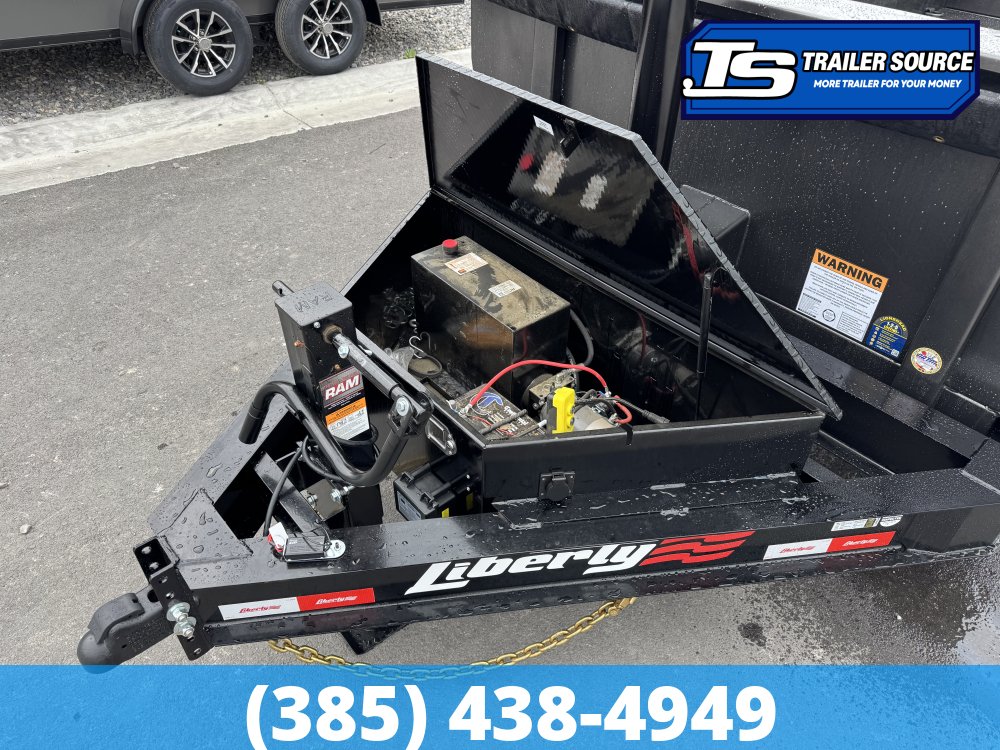 7x14 Liberty LD Dump Trailer - 32" Sides - 15.4K GVWR - 7 Gauge Floor, Board Brackets, Fork Holders