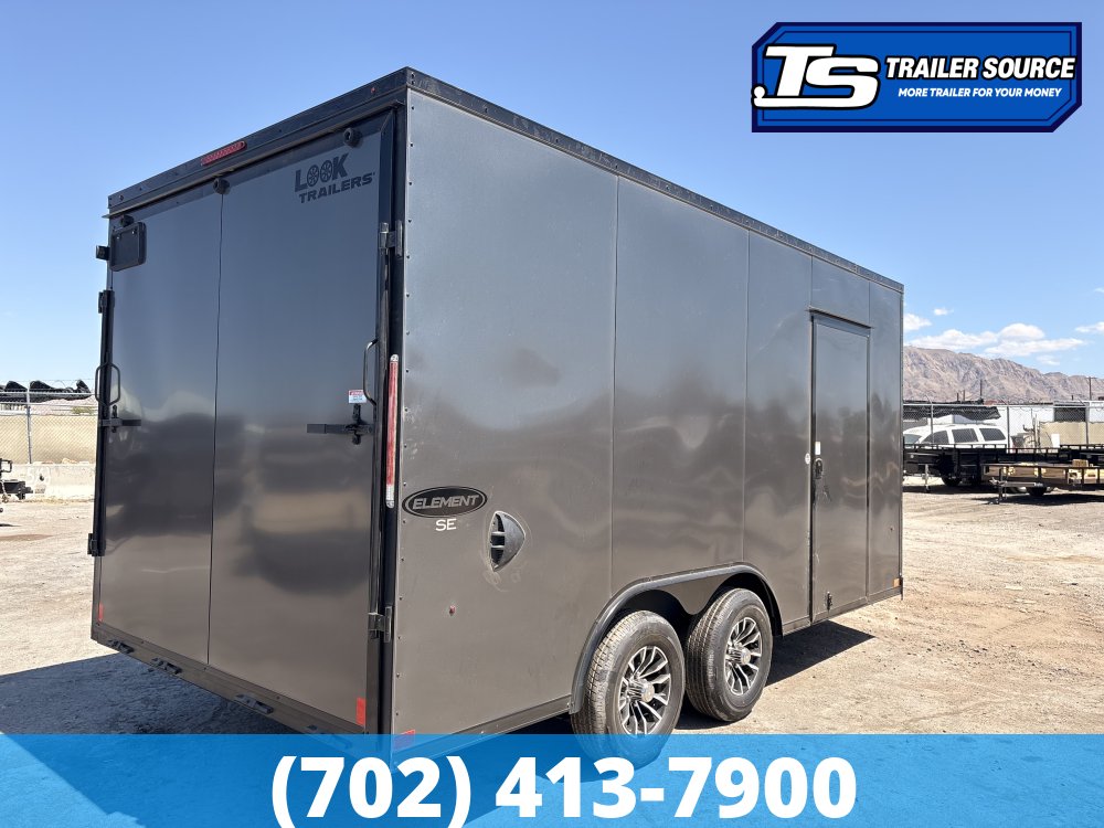 8.5x16 Look Element SE Enclosed Cargo Trailer - 7'0" Interior - 10K GVWR - .080 PolyCor, Alloy Wheels