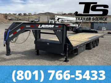 8.5x26 Lamar FA Gooseneck Deckover Tilt Trailer - 21K GVWR -