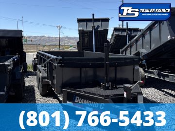 7x14 Diamond C LPT 207 Dump Trailer - 32" Sides - 15.5K GVWR - 14 Ply Tires, Long Arm Tarp