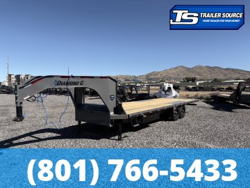 8.5x26 Diamond C DET-GN 210 Gooseneck Deckover Tilt Trailer - 23K GVWR - Hydraulic Jack(s)