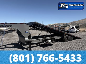 8.5x26 Diamond C DET-GN 210 Gooseneck Deckover Tilt Trailer - 23K GVWR - Hydraulic Jack(s)