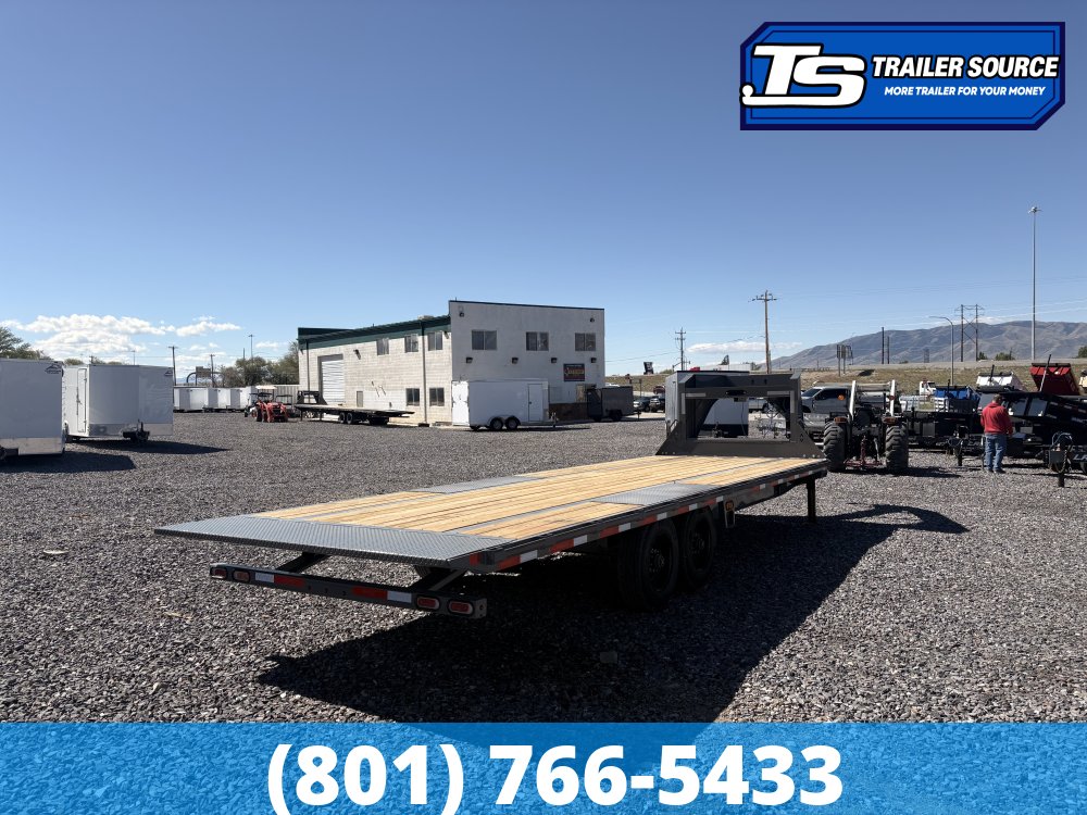 8.5x26 Diamond C DET-GN 210 Gooseneck Deckover Tilt Trailer - 23K GVWR - Hydraulic Jack(s)