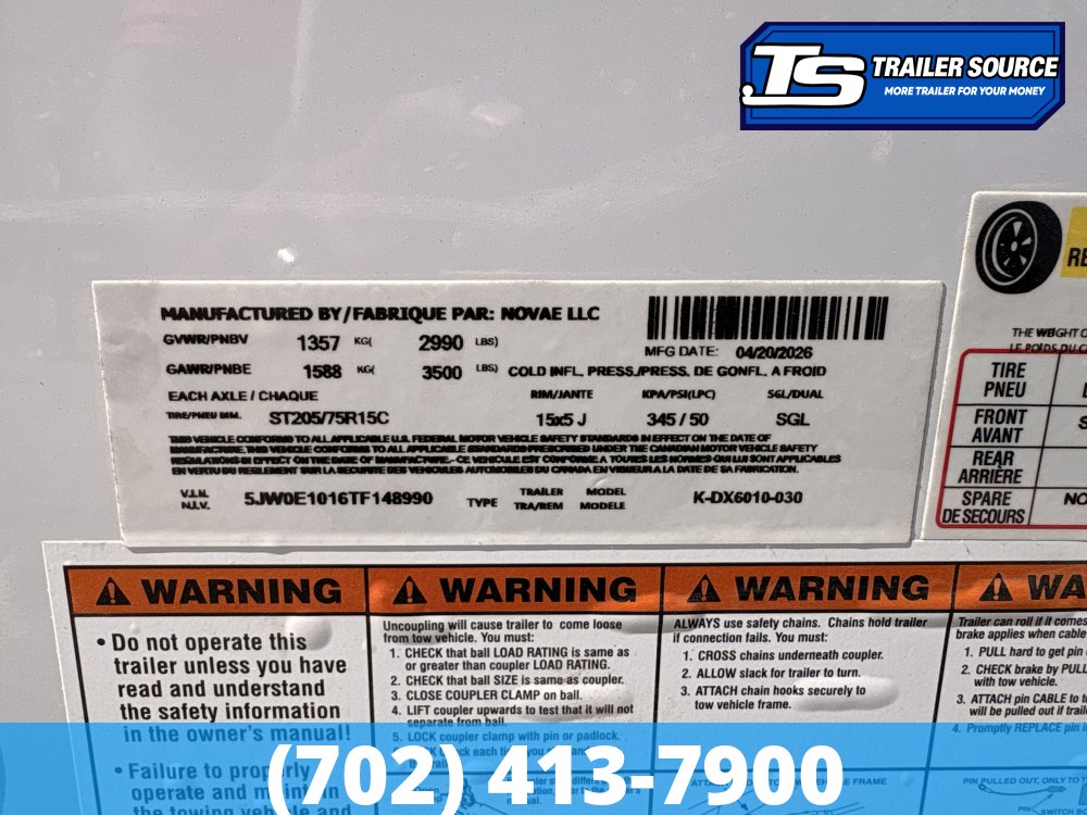 5x10 Look ST DLX Enclosed Cargo Trailer - 5'6" Interior - 3.5K GVWR - .080 PolyCor, 16" Cross Member Upgrade, Alloy Wheels, Black Out Package