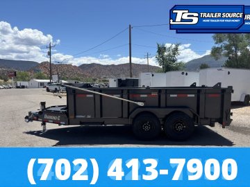 7x14 Diamond C LPT 207 Dump Trailer - 32" Sides - 15.5K GVWR - 14 Ply Tires, Board Brackets, Long Arm Tarp