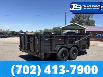 7x14 Diamond C LPT 207 Dump Trailer - 32" Sides - 15.5K GVWR - 14 Ply Tires, Board Brackets, Long Arm Tarp