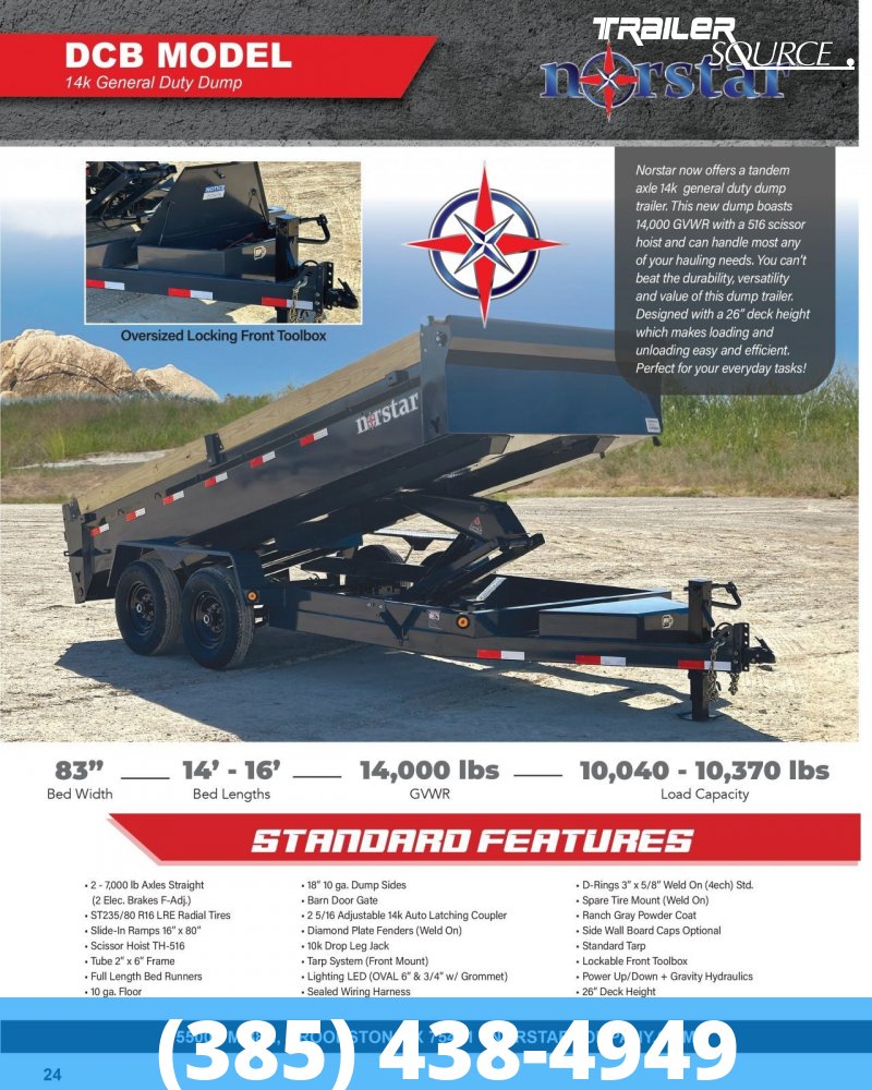 KSL 7x14 Iron Bull DCB 14K Dump Trailer