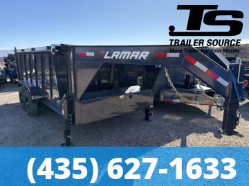 7x14 Lamar DT Dump Trailer - 48" Sides - 14K GVWR - Telescopic