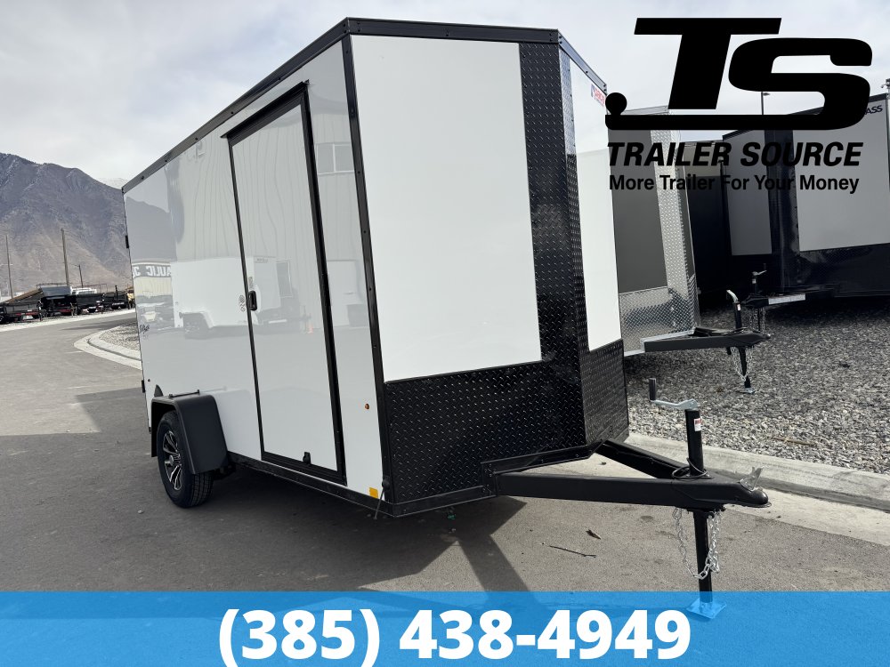 6x12 Pace American Outback Deluxe Enclosed Cargo Trailer - 6'6" Interior - 3.5K GVWR - .080 PolyCor, Alloy Wheels, Barn Doors, Black Out Package
