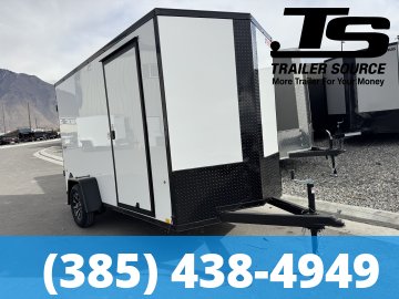 6x12 Pace American Outback Deluxe Enclosed Cargo Trailer - 6'6" Interior - 3.5K GVWR - .080 PolyCor, Alloy Wheels, Barn Doors, Black Out Package