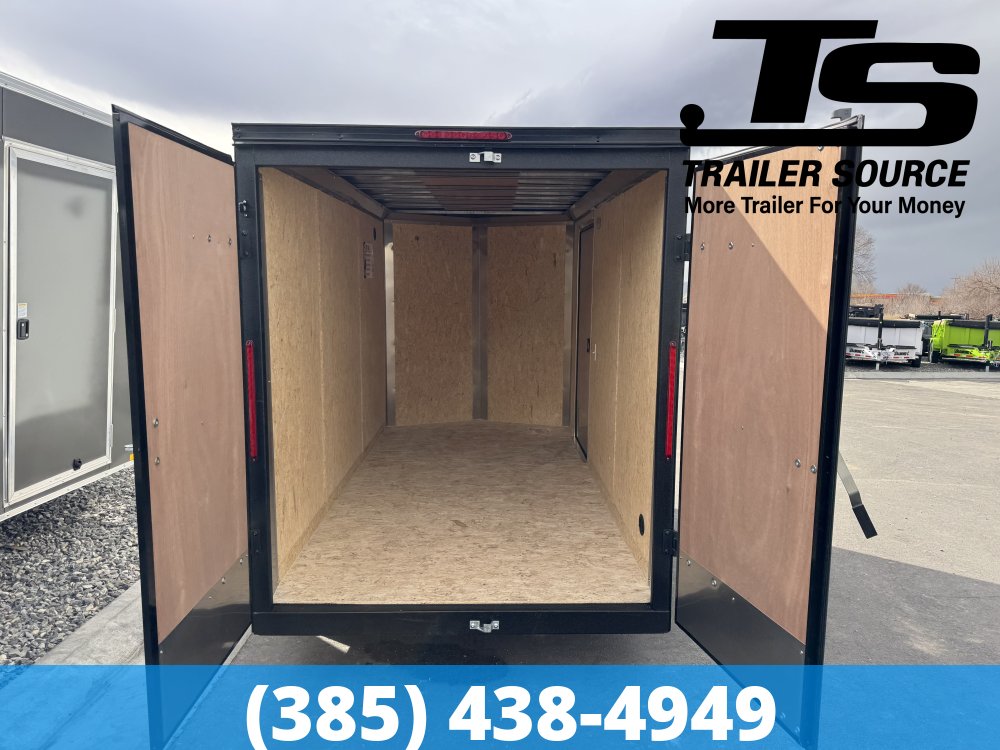 6x12 Pace American Outback Deluxe Enclosed Cargo Trailer - 6'6" Interior - 3.5K GVWR - .080 PolyCor, Alloy Wheels, Barn Doors, Black Out Package