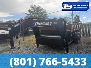 7x14 Diamond C LPT-GN 207 Dump Trailer - 15K GVWR - Board Brackets, Hydraulic Jack(s), Scissor Hoist, Solar Panel