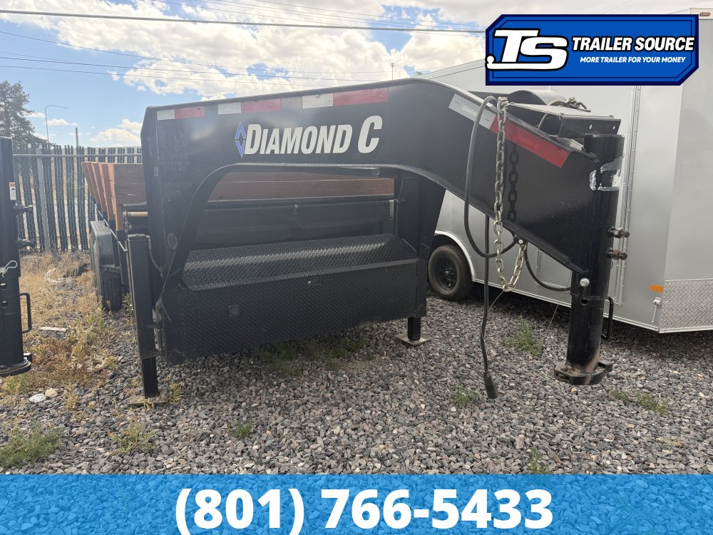7x14 Diamond C LPT-GN 207 Dump Trailer - 15K GVWR - Board Brackets, Hydraulic Jack(s), Scissor Hoist, Solar Panel