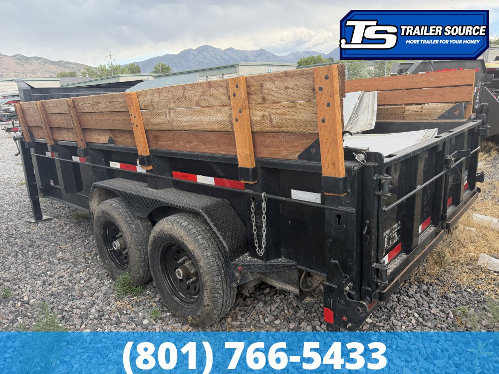 7x14 Diamond C LPT-GN 207 Dump Trailer - 15K GVWR - Board Brackets, Hydraulic Jack(s), Scissor Hoist, Solar Panel