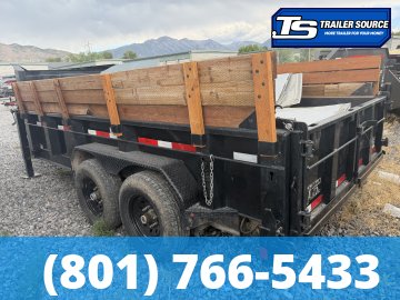 7x14 Diamond C LPT-GN 207 Dump Trailer - 15K GVWR - Board Brackets, Hydraulic Jack(s), Scissor Hoist, Solar Panel