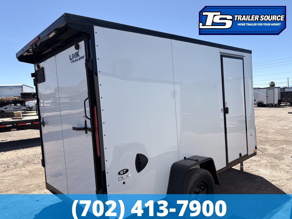 6x12 Look ST DLX Enclosed Cargo Trailer - 6'6" Interior - 3.5K GVWR - .080 PolyCor, 16" Cross Member Upgrade, Black Out Package, Rear Spoiler w/ Load Lights