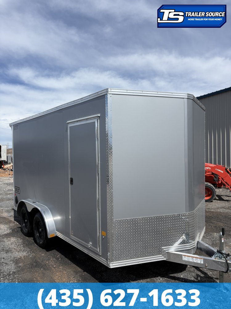 7.5x14 Alcom EZ Hauler XLT Aluminum Enclosed Cargo Trailer - 7'0" Interior - 3.5K GVWR - .080 PolyCor, Rear Spoiler w/ Load Lights, Translucent Roof