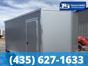 7.5x14 Alcom EZ Hauler XLT Aluminum Enclosed Cargo Trailer - 7'0" Interior - 3.5K GVWR - .080 PolyCor, Rear Spoiler w/ Load Lights, Translucent Roof