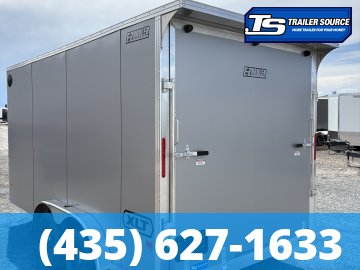 7.5x14 Alcom EZ Hauler XLT Aluminum Enclosed Cargo Trailer - 7'0" Interior - 3.5K GVWR - .080 PolyCor, Rear Spoiler w/ Load Lights, Translucent Roof