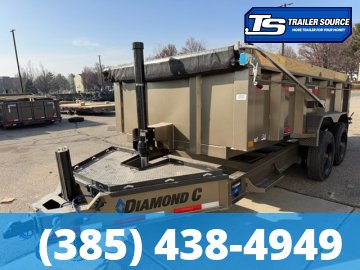 7x14 Diamond C LPT 208 Dump Trailer - 32" Sides - 18K GVWR - 7 Gauge Floor and Walls, Board Brackets, Hydraulic Jack(s)