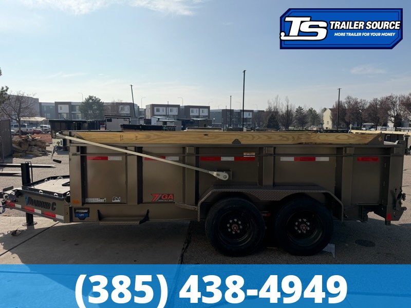 7x14 Diamond C LPT 208 Dump Trailer - 32" Sides - 18K GVWR - 7 Gauge Floor and Walls, Board Brackets, Hydraulic Jack(s)