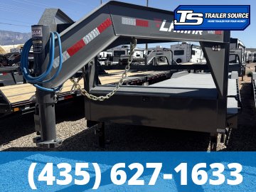 8.5x40 Lamar H8 Gooseneck Wide Body w/ Drive Over Fenders Equipment Trailer - 21K GVWR - Full Steel Floor