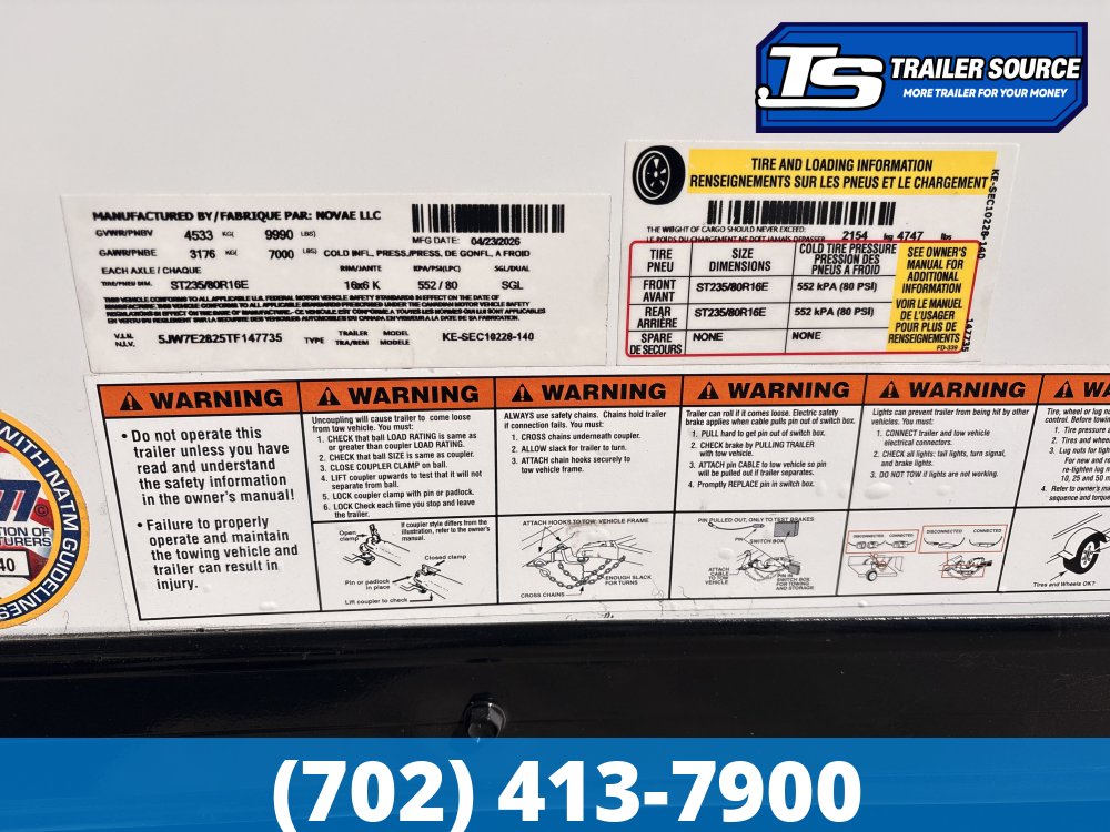 8.5x28 Look Element SE Enclosed Cargo Trailer - 7'6" Interior - 14K GVWR - .080 PolyCor, Alloy Wheels, Black Out Package, D-Rings, Extended Tongue, Rear Spoiler w/ Load Lights
