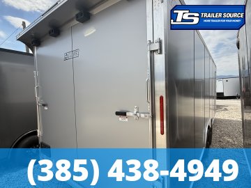 8.5x24 Alcom Aluminum EZ Hauler XLT Auto Trailer - 7'0" Interior - 10K GVWR - .080 PolyCor, Rear Spoiler, Translucent Roof, Ultimate Escape Door