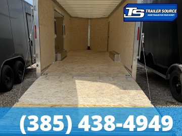 8.5x24 Alcom Aluminum EZ Hauler XLT Auto Trailer - 7'0" Interior - 10K GVWR - .080 PolyCor, Rear Spoiler, Translucent Roof, Ultimate Escape Door