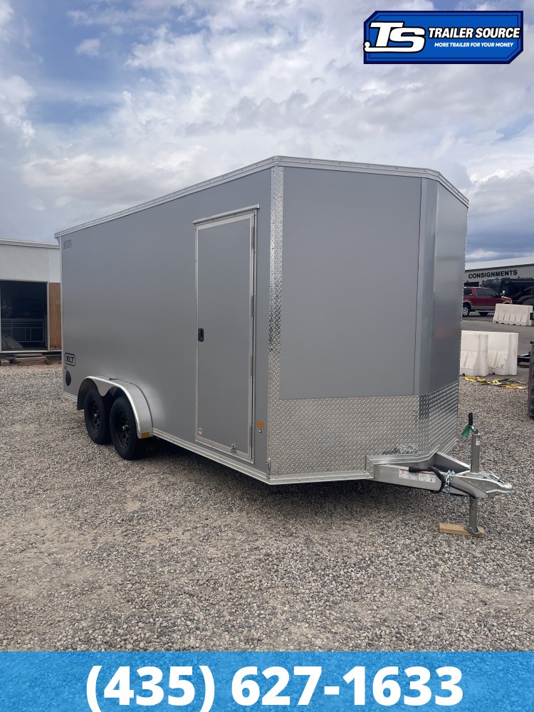 7.5x16 Alcom EZ Hauler XLT Aluminum Enclosed Cargo Trailer - 7'0" Interior - 7K GVWR - .080 PolyCor, Rear Spoiler w/ Load Lights, Translucent Roof