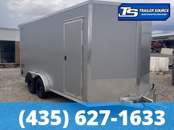 7.5x16 Alcom EZ Hauler XLT Aluminum Enclosed Cargo Trailer - 7'0" Interior - 7K GVWR - .080 PolyCor, Rear Spoiler w/ Load Lights, Translucent Roof
