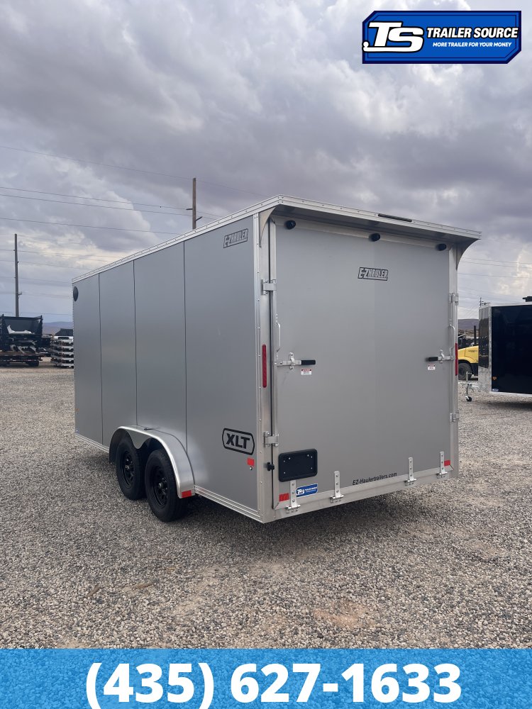 7.5x16 Alcom EZ Hauler XLT Aluminum Enclosed Cargo Trailer - 7'0" Interior - 7K GVWR - .080 PolyCor, Rear Spoiler w/ Load Lights, Translucent Roof