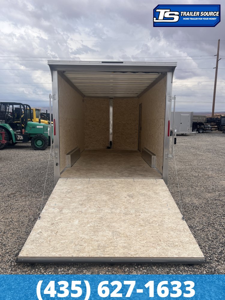 7.5x16 Alcom EZ Hauler XLT Aluminum Enclosed Cargo Trailer - 7'0" Interior - 7K GVWR - .080 PolyCor, Rear Spoiler w/ Load Lights, Translucent Roof