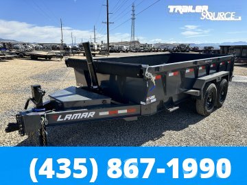 7x14 Lamar DT Telescopic Dump 24" Sides 14K Dump Trailer
