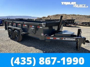 7x14 Lamar DT Telescopic Dump 24" Sides 14K Dump Trailer