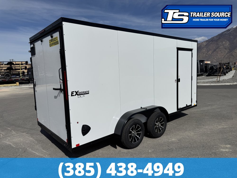 7x16 Cargo Express EX Series DLX Enclosed Cargo Trailer - 7'0" Interior - 7K GVWR - .080 PolyCor, Alloy Wheels, Black Out Package