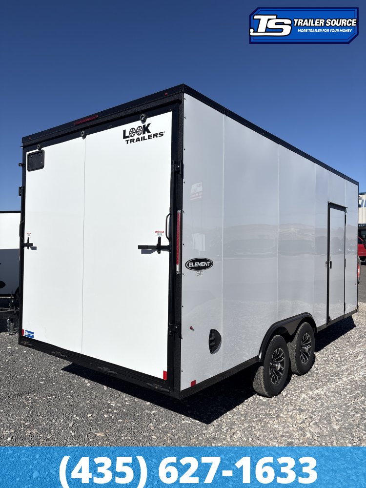8.5x18 Look Element SE Enclosed Cargo Trailer - 7'6" Interior - 10K GVWR - .080 PolyCor, Alloy Wheels, Black Out Package, Wide Body w/ Drive Over Fenders