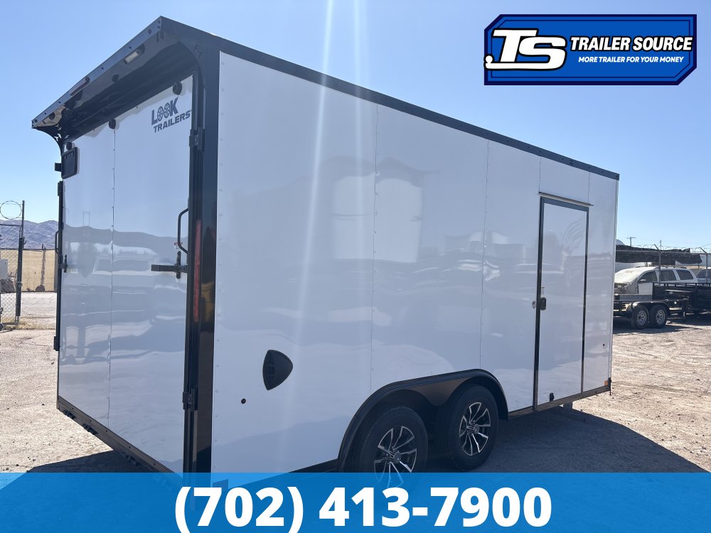 8.5x16 Look Element SE Enclosed Cargo Trailer - 7'0" Interior - 7K GVWR - .080 PolyCor, Alloy Wheels, Black Out Package, Rear Spoiler w/ Load Lights