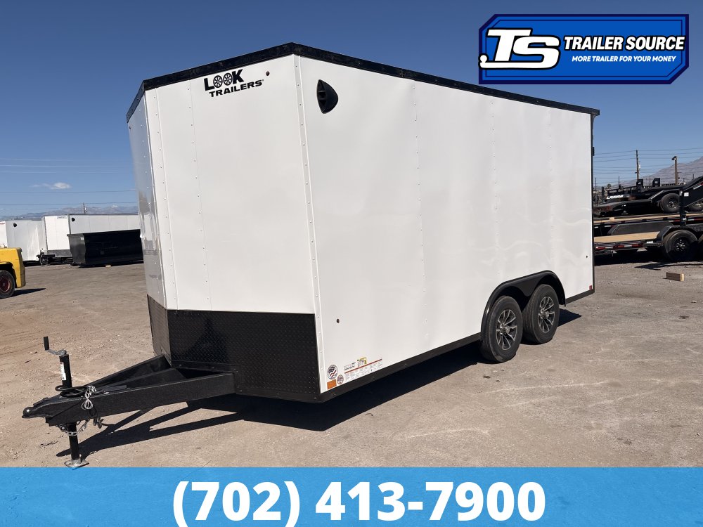 8.5x16 Look Element SE Enclosed Cargo Trailer - 7'0" Interior - 7K GVWR - .080 PolyCor, Alloy Wheels, Black Out Package, Rear Spoiler w/ Load Lights