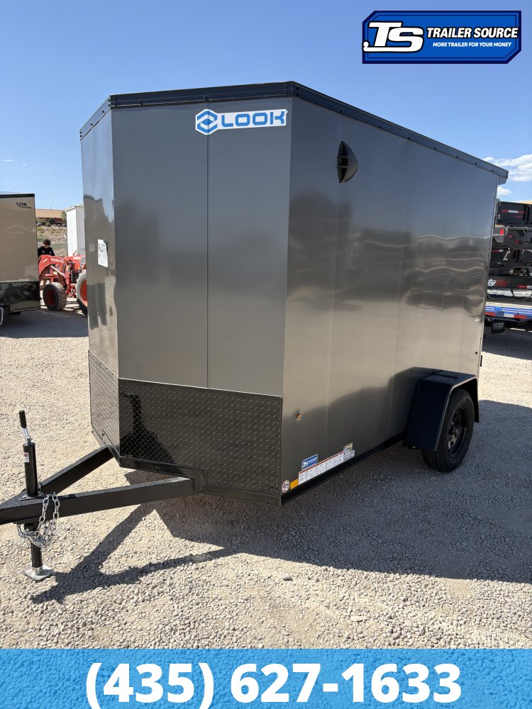 6x10 Look ST DLX Enclosed Cargo Trailer - 6'6" Interior - 3.5K GVWR - 16" Cross Member Upgrade, Black Out Package, Rear Spoiler w/ Load Lights
