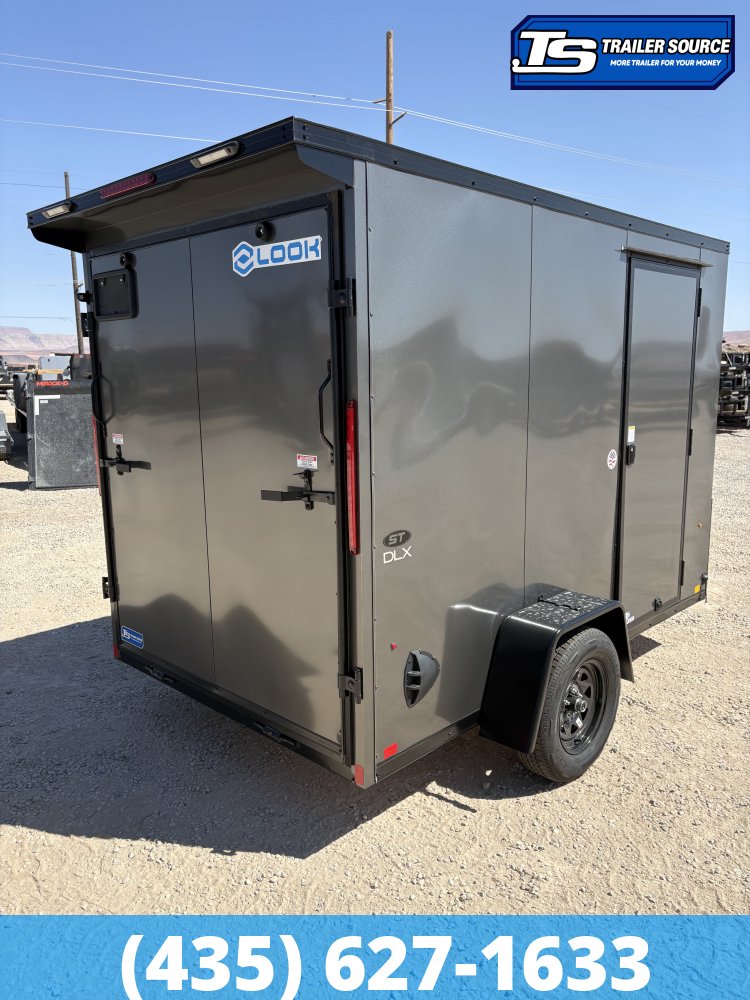 6x10 Look ST DLX Enclosed Cargo Trailer - 6'6" Interior - 3.5K GVWR - 16" Cross Member Upgrade, Black Out Package, Rear Spoiler w/ Load Lights