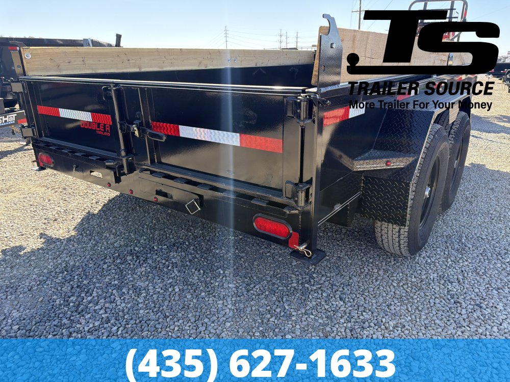 7x14 Double A Excel Series ELP Dump Trailer - 20" Sides - 14K GVWR Slide Out Ramps