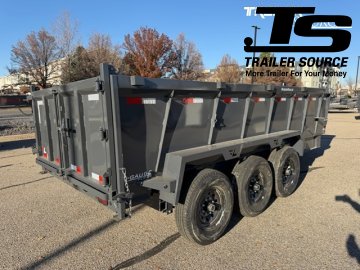 7x16 Lamar DT Dump Trailer - 36" Sides - 21K GVWR - 7G Floor, Stabilizer Jacks, Telescopic