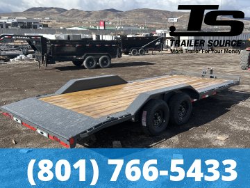 8.5x20 Lamar CC Wide Body w/ Drive Over Fenders Flatbed Car Hauler Trailer - 10K GVWR - D-Rings