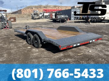 8.5x20 Lamar CC Wide Body w/ Drive Over Fenders Flatbed Car Hauler Trailer - 10K GVWR - D-Rings