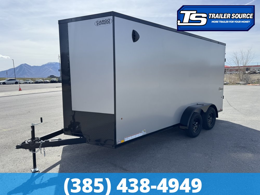 7x16 Cargo Express EX Series DLX Enclosed Cargo Trailer - 7'0" Interior - 7K GVWR - .080 PolyCor, Alloy Wheels, Black Out Package