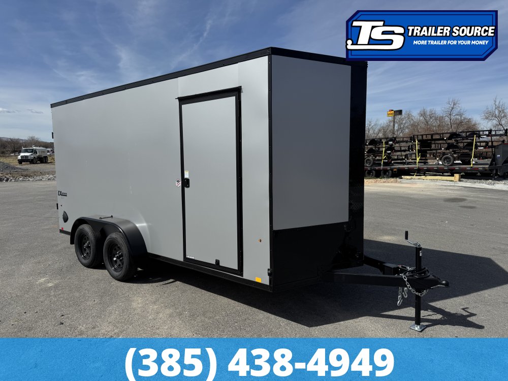 7x16 Cargo Express EX Series DLX Enclosed Cargo Trailer - 7'0" Interior - 7K GVWR - .080 PolyCor, Alloy Wheels, Black Out Package