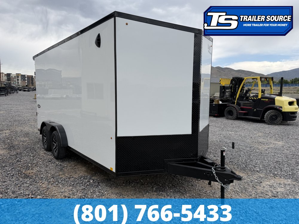 7.5x16 Look Element SE Enclosed Cargo Trailer - 7'0" Interior - 7K GVWR - .080 PolyCor, Alloy Wheels, Black Out Package, Ramp Door, Rear Spoiler w/ Load Lights, Roadside Door