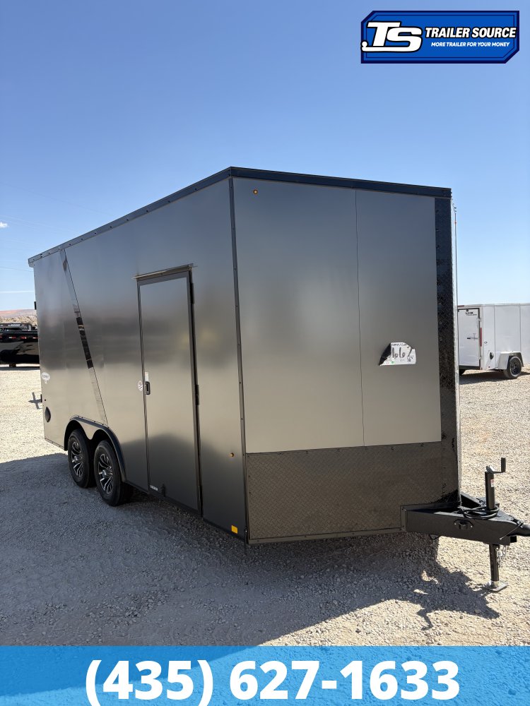 8.5x16 Look Element SE Enclosed Cargo Trailer - 7'6" Interior - 10K GVWR - .080 PolyCor, 2 Tone Color, Alloy Wheels, Black Out Package, Rear Spoiler w/ Load Lights, Rubber Coin Flo