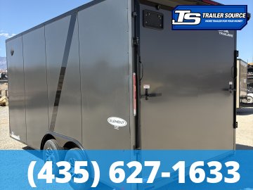 8.5x16 Look Element SE Enclosed Cargo Trailer - 7'6" Interior - 10K GVWR - .080 PolyCor, 2 Tone Color, Alloy Wheels, Black Out Package, Rear Spoiler w/ Load Lights, Rubber Coin Flo